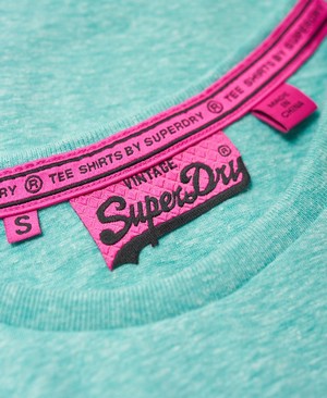 Superdry No. 6 Női Pólók Zöld/Fehér | XCLUZ4091